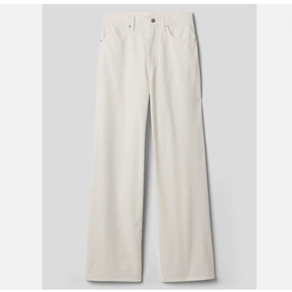 GAP High Rise Wide Leg Relaxed Jeans Off White 100% Cotton 31/12 LONG NWT RT$70 - Picture 5 of 9